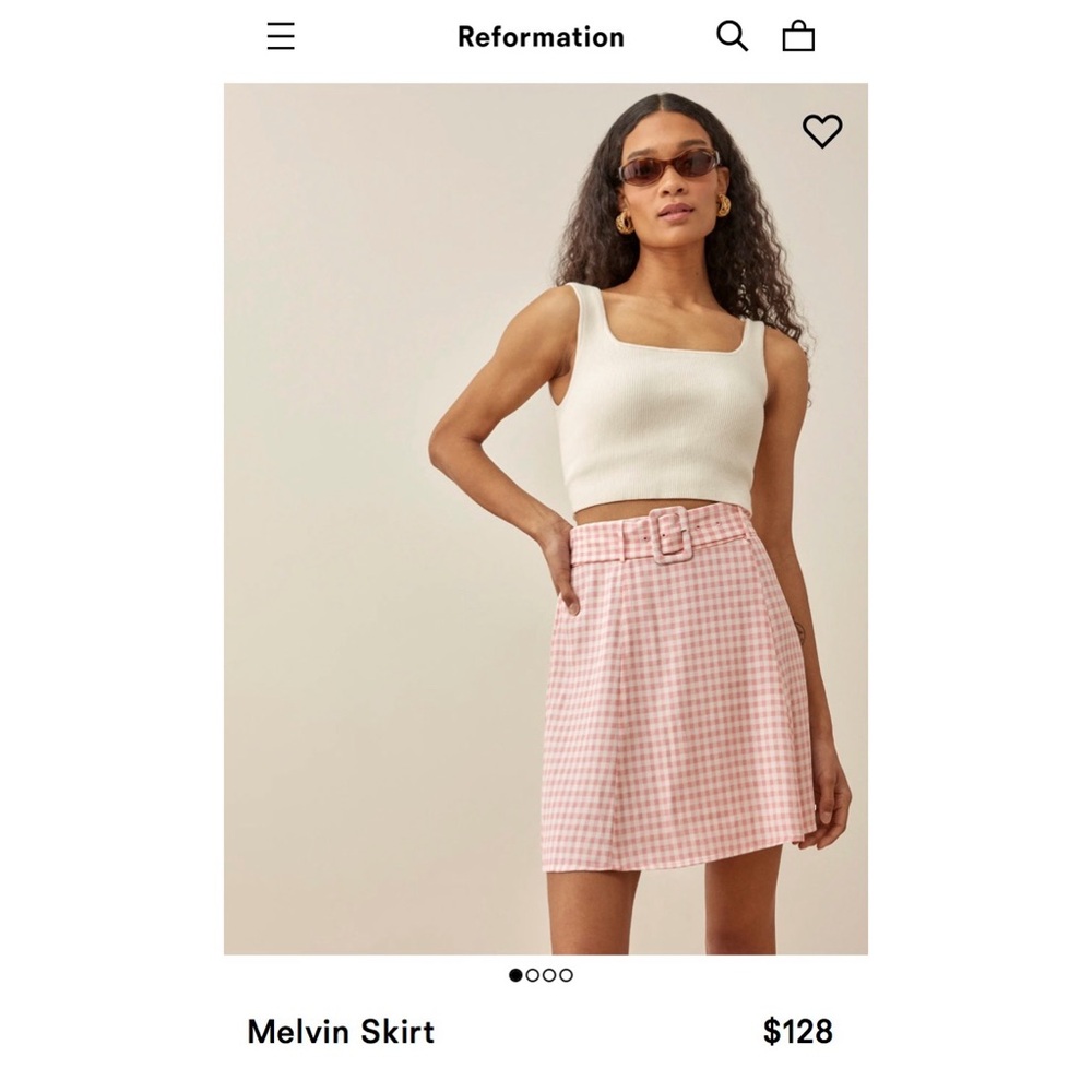 Reformation Melvin skirt in pink